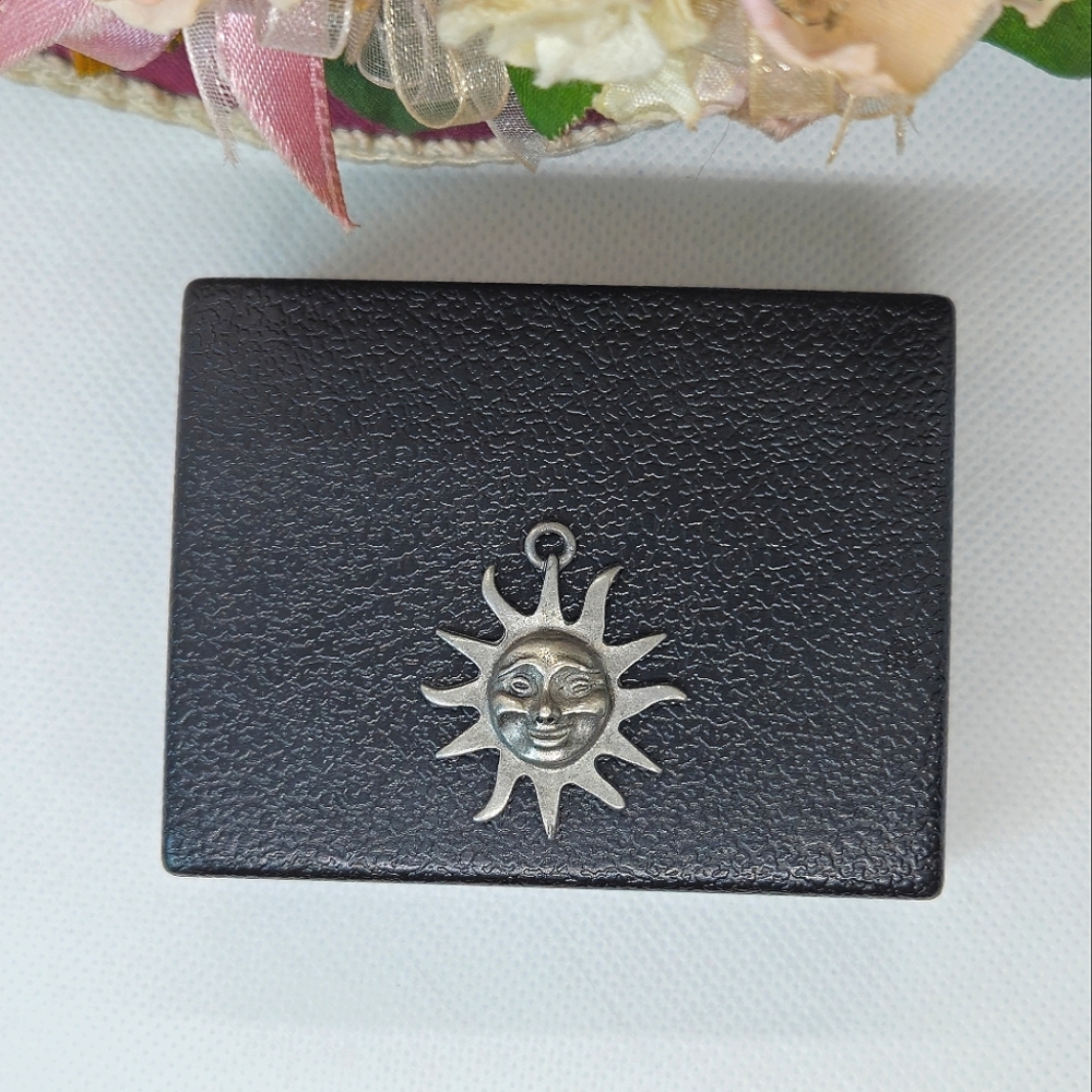 Silver Celestial Sun Moon Pendant or Charm